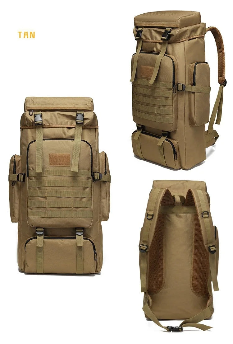 56/75L Oversize Tactical Backpacks For Man Hiking Outdoor Survival Bags 3P Assault Pack EDC Molle Pack For Trekking Hunting Bag