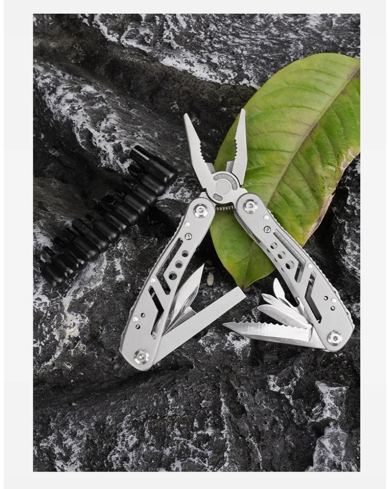 Stainless Steel 24 in 1 Multitool Cutter Screwdriver Portable for Camping Hunting Outdoor Gift High Quality Folding Tool for Men