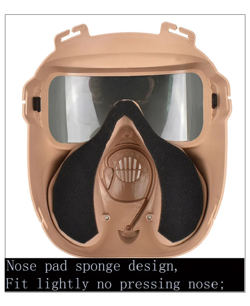 Protective Tactical Respirator Mask Full Face Gas Mask for Airsoft Shooting Hunting Riding Outdoor CS Game Cosplay Protection