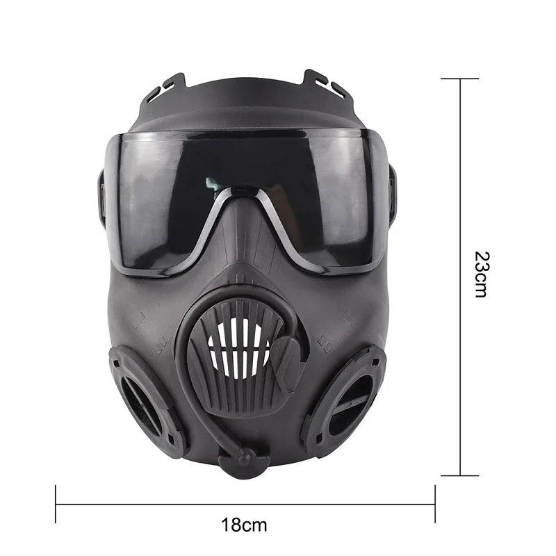 Protective Tactical Respirator Mask Full Face Gas Mask for Airsoft Shooting Hunting Riding Outdoor CS Game Cosplay Protection