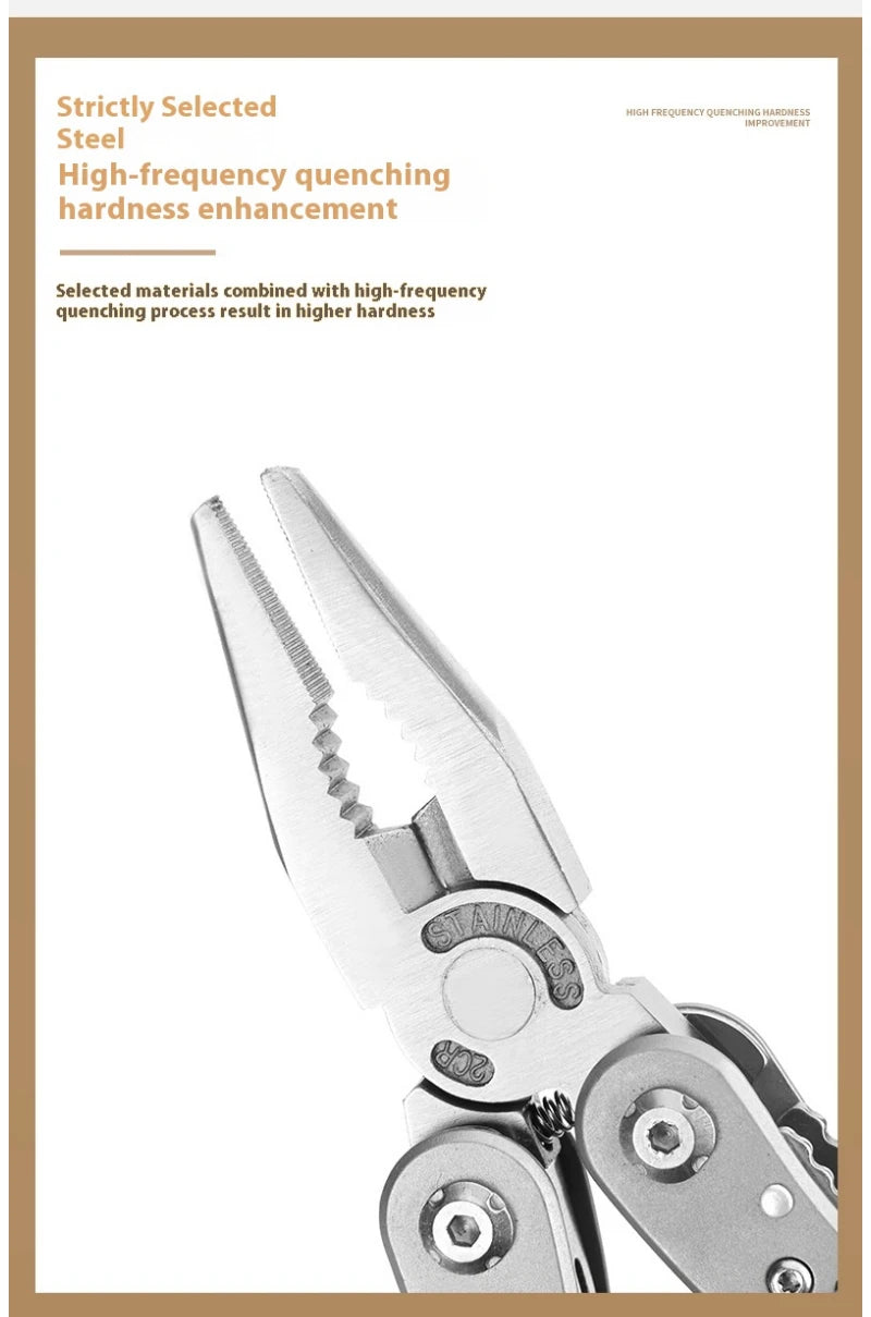 Stainless Steel 24 in 1 Multitool Cutter Screwdriver Portable for Camping Hunting Outdoor Gift High Quality Folding Tool for Men