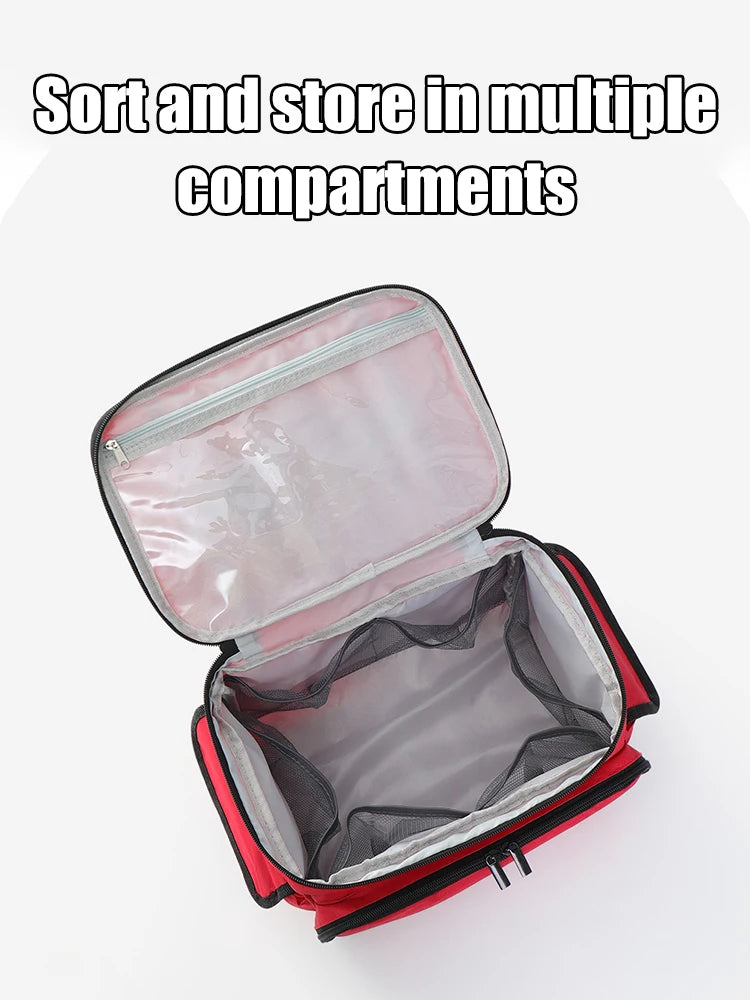 High-Capacity Portable First Aid Kit, Travel Medicine And Medication Storage Bag Oxford Cloth Organizer Box Emergency Survival