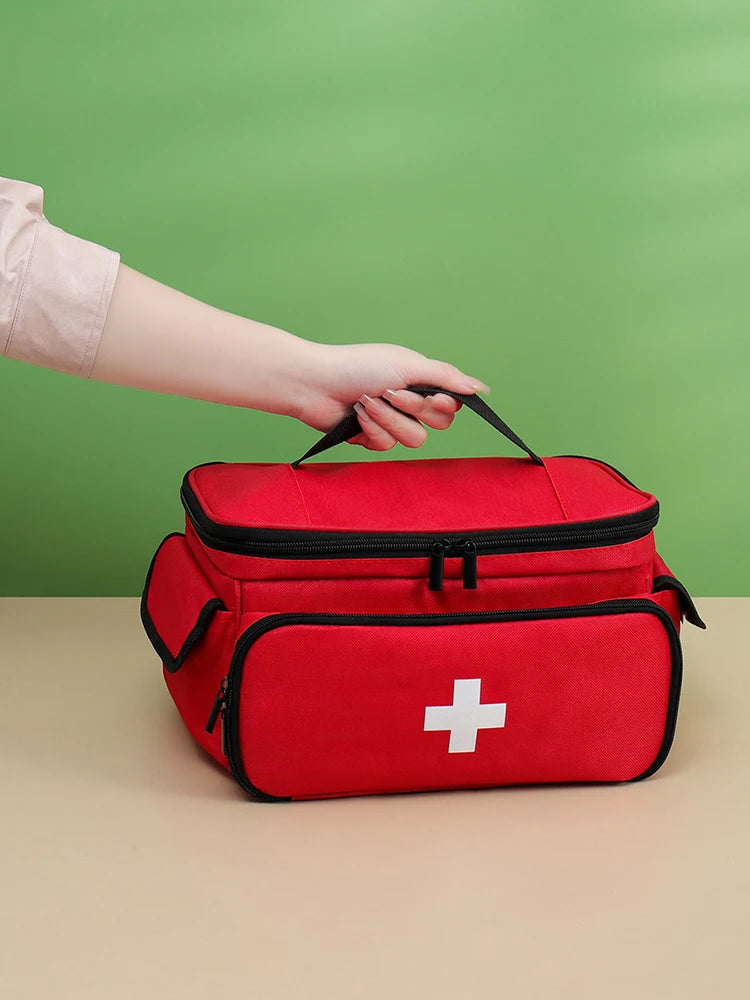 High-Capacity Portable First Aid Kit, Travel Medicine And Medication Storage Bag Oxford Cloth Organizer Box Emergency Survival