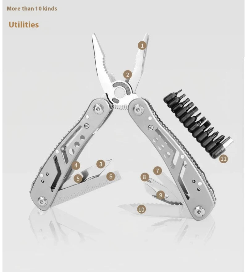 Stainless Steel 24 in 1 Multitool Cutter Screwdriver Portable for Camping Hunting Outdoor Gift High Quality Folding Tool for Men