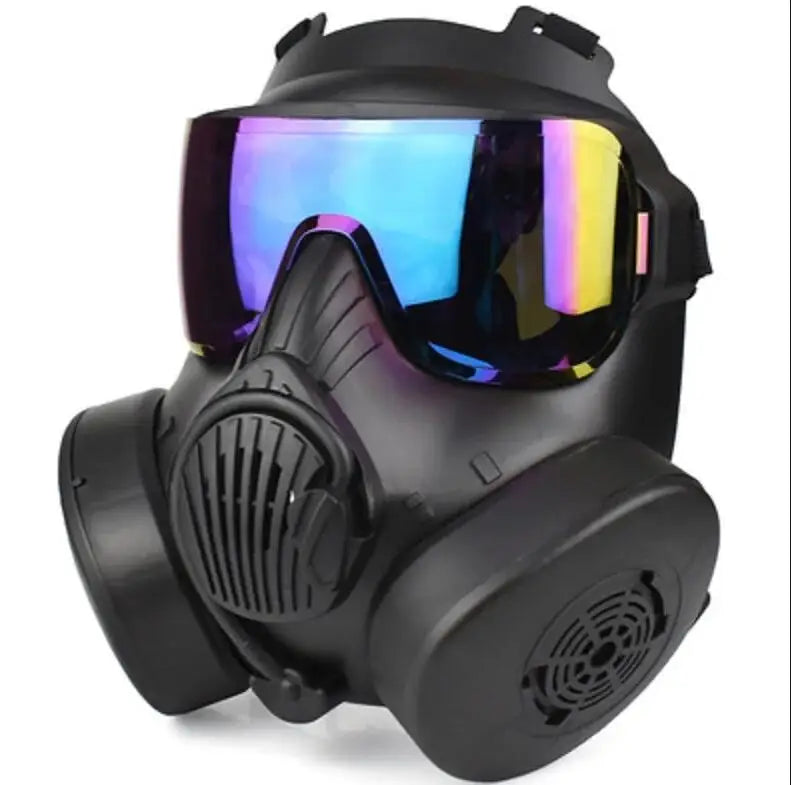 Protective Tactical Respirator Mask Full Face Gas Mask for Airsoft Shooting Hunting Riding Outdoor CS Game Cosplay Protection