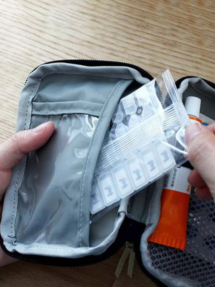 High-Capacity Portable First Aid Kit, Travel Medicine And Medication Storage Bag Oxford Cloth Organizer Box Emergency Survival