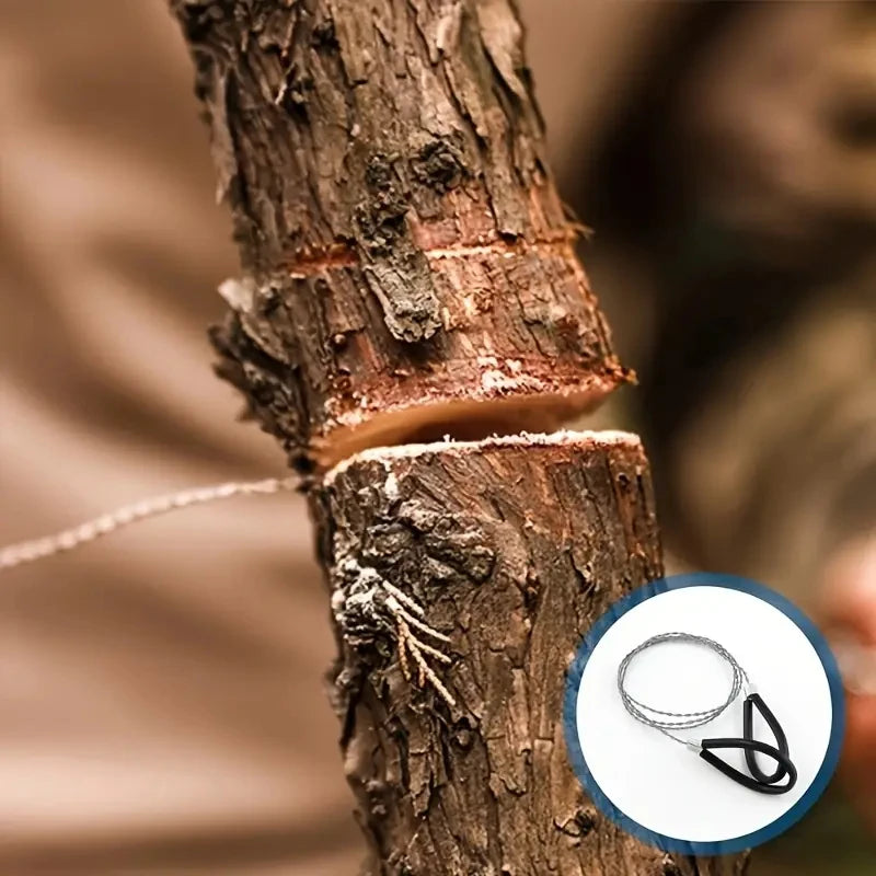 1PC portable stainless steel wire saw with finger handle, Pocket Manual chain saw for outdoor camping hiking survival
