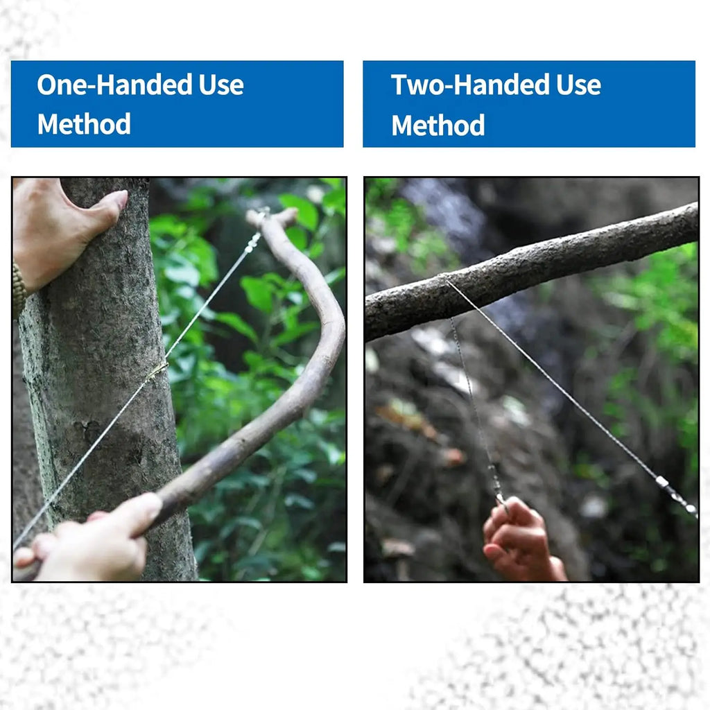 1PC portable stainless steel wire saw with finger handle, Pocket Manual chain saw for outdoor camping hiking survival