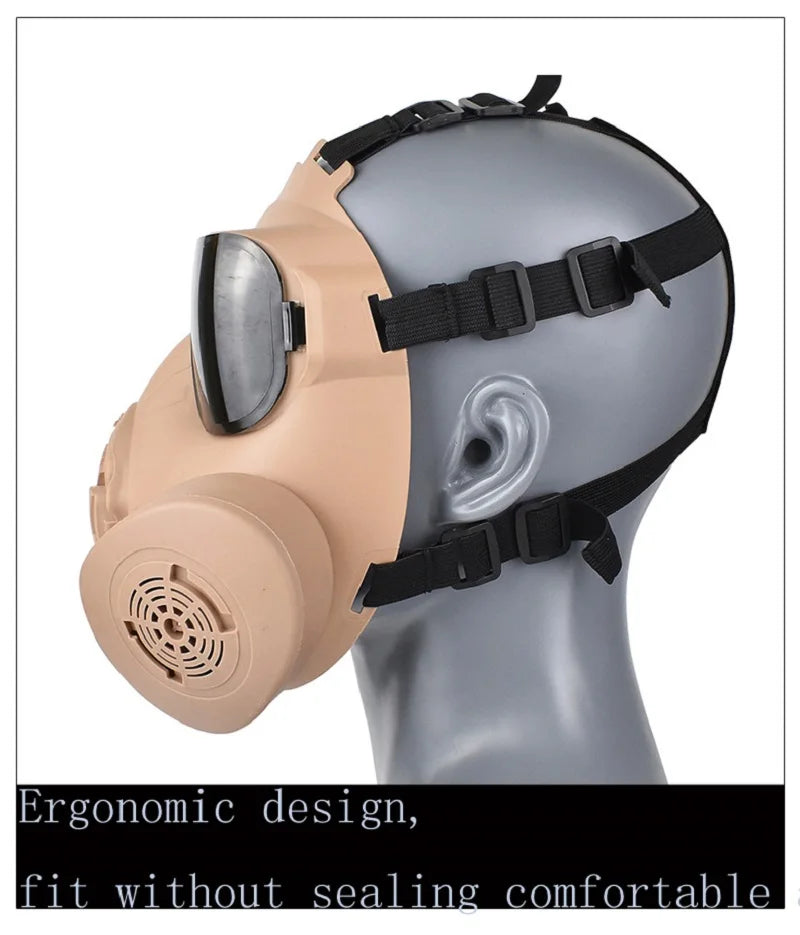 Protective Tactical Respirator Mask Full Face Gas Mask for Airsoft Shooting Hunting Riding Outdoor CS Game Cosplay Protection