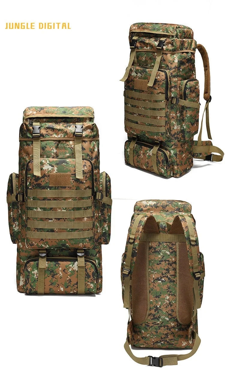 56/75L Oversize Tactical Backpacks For Man Hiking Outdoor Survival Bags 3P Assault Pack EDC Molle Pack For Trekking Hunting Bag